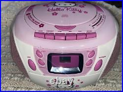 VINTAGE Hello Kitty CD/Cassette Player Boombox Stereo Radio Tape Recorder AM/FM