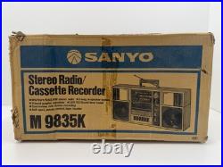 VINTAGE NEW WRAPPED 1980's Sanyo M9835K Stereo Radio Cassette Recorder Boombox