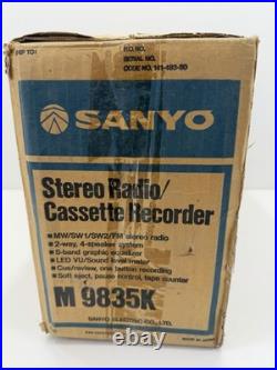 VINTAGE NEW WRAPPED 1980's Sanyo M9835K Stereo Radio Cassette Recorder Boombox