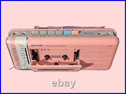 VINTAGE Pink SHARP Stranger Things QT-5P AM/FM Radio Cassette Recorder WORKS