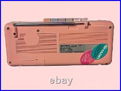 VINTAGE Pink SHARP Stranger Things QT-5P AM/FM Radio Cassette Recorder WORKS