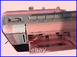 VINTAGE Pink SHARP Stranger Things QT-5P AM/FM Radio Cassette Recorder WORKS