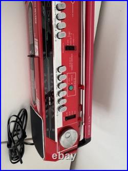 VINTAGE SANYO M W737K RED RADIO BOOMBOX DUAL CASSETTE RECORDER AM/FM Read VINTAGE SANYO M W737K RED RADIO BOOMBOX DUAL CASSETTE RECORDER AM/FM Read