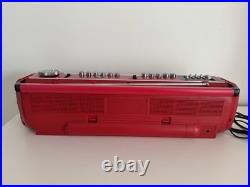 VINTAGE SANYO M W737K RED RADIO BOOMBOX DUAL CASSETTE RECORDER AM/FM Read VINTAGE SANYO M W737K RED RADIO BOOMBOX DUAL CASSETTE RECORDER AM/FM Read