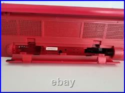 VINTAGE SANYO M W737K RED RADIO BOOMBOX DUAL CASSETTE RECORDER AM/FM Read VINTAGE SANYO M W737K RED RADIO BOOMBOX DUAL CASSETTE RECORDER AM/FM Read