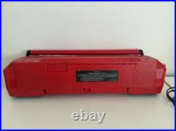 VINTAGE SANYO M W737K RED RADIO BOOMBOX DUAL CASSETTE RECORDER AM/FM Read VINTAGE SANYO M W737K RED RADIO BOOMBOX DUAL CASSETTE RECORDER AM/FM Read
