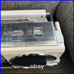 VINTAGE SHARP QT-77HW Dual Cassette Recorder AM/FM Boombox Japan Tested/works