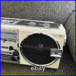 VINTAGE SHARP QT-77HW Dual Cassette Recorder AM/FM Boombox Japan Tested/works