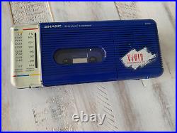VINTAGE SHARP QT-V5 (BL) RADIO CASSETTE RECORDER 80's Blue