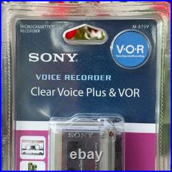 VINTAGE SONY M-570V MICROCASSETTE RECORDER FACTORY SEALED NEW BUNDLE With TAPES