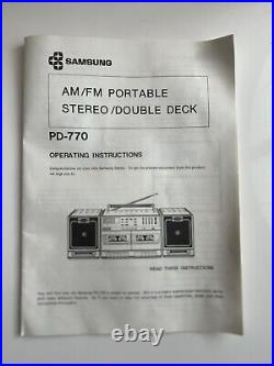 VINTAGE Samsung PD-770 Double Cassette Recorder Stereo NEW OLD STOCK