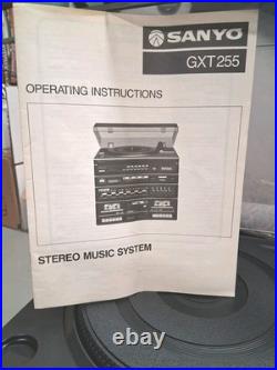 VINTAGE Sanyo GXT 255 Stereo Music System FULLY WORKING Tested with ManualClean