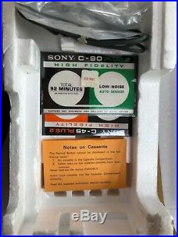 VINTAGE Sony TC-45 Tape Recorder Cassette Deck Player Portable Pre Walkman w BOX