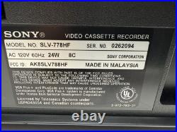 VINTAGE Sony VHS VCR SLV-778HF 4 Head HiFi VCR Video Cassette Recorder