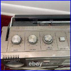 VTG 80s Hitachi TRK-8020H Boom Box Stereo Cassette Recorder PARTS, SEE VIDEO
