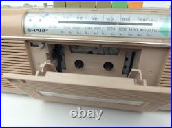 VTG 80s Sharp Radio Cassette QT-50 Beige Stranger Things Tested READ