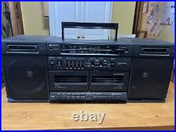 VTG Hitachi TRK-W545HW Boombox Double Deck Cassette Recorder VERY RARE WORKING