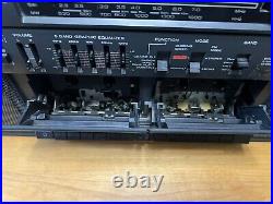 VTG Hitachi TRK-W545HW Boombox Double Deck Cassette Recorder VERY RARE WORKING