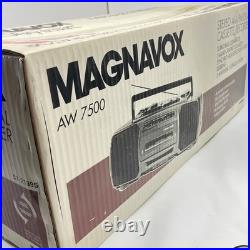 VTG Magnavox AW7500 AM/FM Dual Cassette Player Turbo Bass Generator Gray