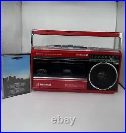 VTG National RX-1822R Radio Cassette Player Red 3 Band Cassette Recorder Tested