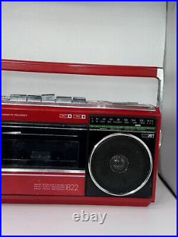 VTG National RX-1822R Radio Cassette Player Red 3 Band Cassette Recorder Tested