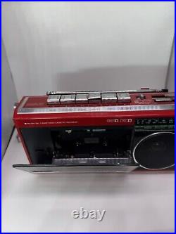 VTG National RX-1822R Radio Cassette Player Red 3 Band Cassette Recorder Tested