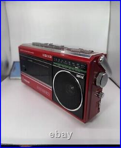 VTG National RX-1822R Radio Cassette Player Red 3 Band Cassette Recorder Tested