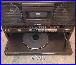 VTG PANASONIC Boombox SG-J555 Cassette Record Player Turntable Am/fm Radio Works