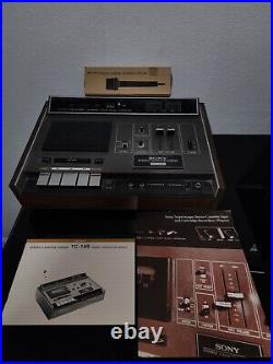 VTG SONY TC-165 Stereo Cassette Recorder Tape Deck & ECM-18N MIC (Works Well)