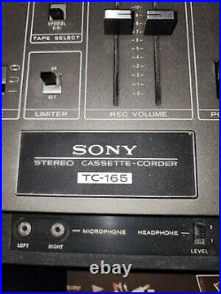 VTG SONY TC-165 Stereo Cassette Recorder Tape Deck & ECM-18N MIC (Works Well)