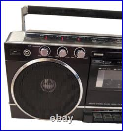VTG Sanyo Boom Box AM/FM Stereo Radio Cassette Recorder Tape Player WORKING FLAW VTG Sanyo Boom Box AM/FM Stereo Radio Cassette Recorder Tape Player WORKING FLAW