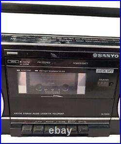 VTG Sanyo Boom Box AM/FM Stereo Radio Cassette Recorder Tape Player WORKING FLAW VTG Sanyo Boom Box AM/FM Stereo Radio Cassette Recorder Tape Player WORKING FLAW