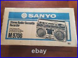 VTG Sanyo M9706 Boombox Radio Cassette Recorder Never Used Original Box