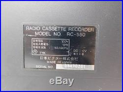 Victor/JVC RC-550 Super Rare Vintage Cassette Recorder Boombox 80s. Japan