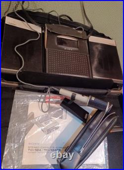 Vintage 1970s SONY TC-124CS Stereo Cassette-Corder Recorder Speakers, Mic Bag 20