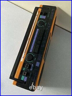 Vintage 1980s AIWA CS-200 4 Band Stereo Cassette Recorder Boom Box Orange Rare