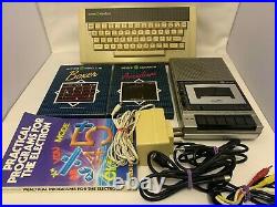 Vintage 1980s Acorn Electron Computer, Cassette Recorder, Book, Leads & Games