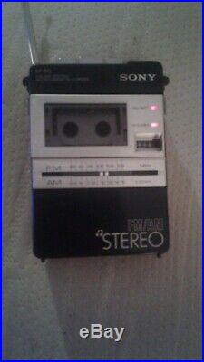 Vintage 1982 Blue Sony AM/FM Radio / Microcassette Recorder M-80
