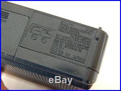 Vintage 1982 Sony AM/FM Radio Microcassette Recorder M-80 Metallic NAVY BLUE