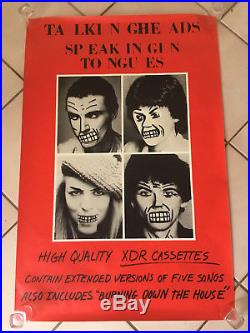 Vintage 1983 Talking Heads Speaking In Tongues Cassette Promo Poster Promotional