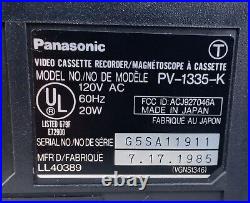 Vintage 1985 Panasonic Video Cassette Recorder VHS VCR PV-1335-K Silver remote