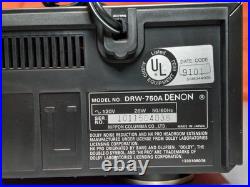 Vintage 1990 DENON DRW-750A Dubbing Stereo Double Cassette Tape Deck Recorder
