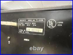 Vintage 1992 Sony TC-K690 3-Head Dual Capstan Cassette Deck (Black) READ