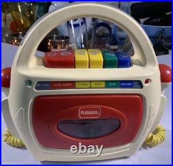 Vintage 1993 Playskool PS-455 Cassette Player Recorder Karaoke with 2 Mics WORKS
