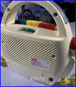 Vintage 1993 Playskool PS-455 Cassette Player Recorder Karaoke with 2 Mics WORKS