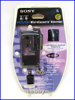 Vintage 1996 Sony Pressman M-679V Handheld VOR Micro Cassette Recorder SEALED
