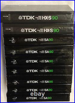 Vintage 2 TDK HX-S 90 Type II Cassette Tapes & 7 TDK SA 90 Cassette Tapes Sealed