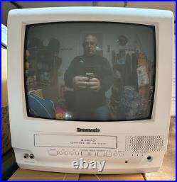 Vintage 2001 Panasonic White 13 TV / VCR Combo, Model PV-C1351W WORKS