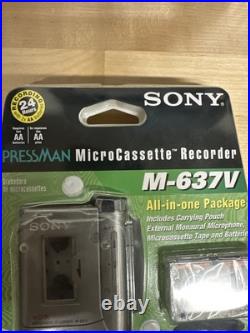 Vintage 2001 SONY PRESSMAN Micro Cassette Recorder Model M-637V NEW Package Rare