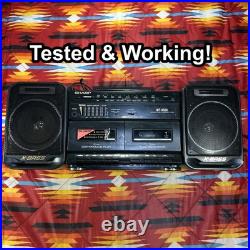 Vintage 22 Boombox Radio Dual Cassette Player Recorder SHARP WF-A500 Tested Vintage 22 Boombox Radio Dual Cassette Player Recorder SHARP WF-A500 Tested